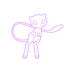 Pop Culture Pokemon Mew Contour Svg Vector, Free Vectors File